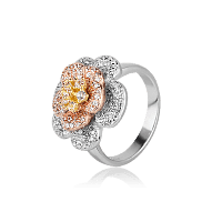 Серебряное кольцо Райский цветок 027992