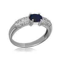 Золотое кольцо с сапфиром и бриллиантами 10713/1
