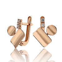 Молодежные золотые серьги с фианитами 033297