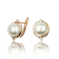 Золотые серьги с жемчугом 538206