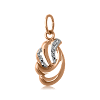 Золотой кулон без вставок с алмазной гранью 024359