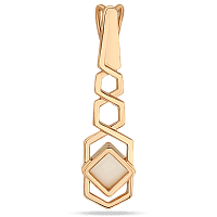 Золотой кулон геометрия с перламутром 035397