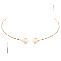 Жесткое колье чокер с Клевером в красном золоте 585 пробы 039745