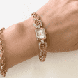Жіночий золотий годинник з ажурним золотим браслетом 036184 детальне зображення ювелірного виробу