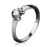 Кольцо из белого золота с бриллиантом 1046/1