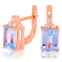 Золотые серьги с топазом 023473