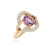 Золотое кольцо с аметистом 023898