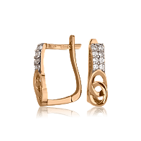 Золотые серьги с цирконием 102140