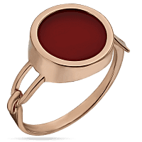 Золотое кольцо Круг с красной эмалью 033397