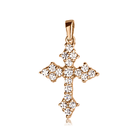 Золотой женский крестик с фианитом 025450