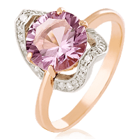 Золотое кольцо с аметистом 023830