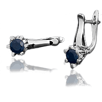 Серьги из белого золота с сапфирами и бриллиантами 023132