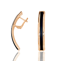 Серьги из красного золота с каучуком 031661