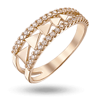 Золотое кольцо с фианитами 038282