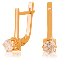 Золотые серьги с цирконием 023346