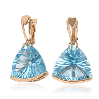 Золотые серьги с топазом 024599