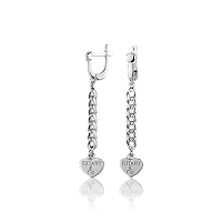 Серебряные серьги без вставок 027943