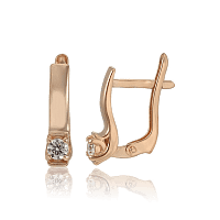 Золотые серьги с фианитами 028938