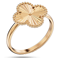 Кольцо Клевер в красном золоте с алмазной гравировкой 039903