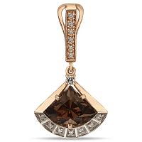 Золотой кулон с дымчатым кварцом 034610