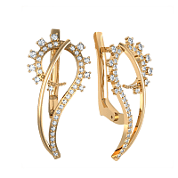 Золотые серьги с цирконием 420962