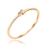 Тонкое золотое кольцо с фианитами 036060