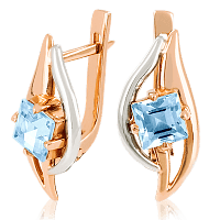 Золотые серьги с топазом 023418