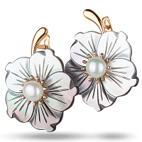 Золоті сережки з перлами та перламутром 509304