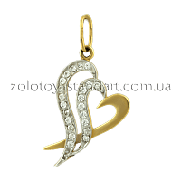 Золотой подвес Сердце с фианитами 62276