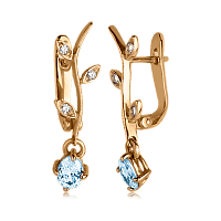 Золотые серьги с топазом 524308