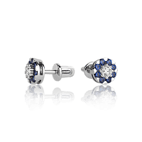 Сережки з діамантами і сапфірами 023139