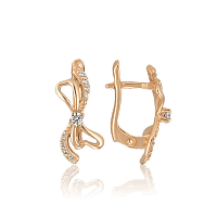 Золотые серьги с цирконием 420972