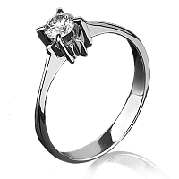 Кольцо из белого золота с бриллиантом 1015/1