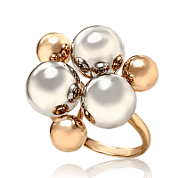 Стильное кольцо из комбинированного золота Шары 032027