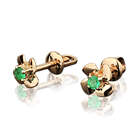 Серьги из красного золота с изумрудами 2111.0