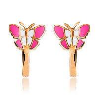 Детские золотые серьги Бабочка с эмалью 032933