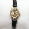Годинник з шкіряним ремінцем і золотим корпусом 036177 детальне зображення ювелірного виробу