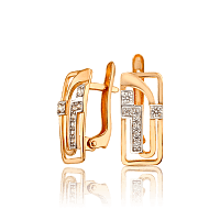 Женские серьги золотые с фианитами 033619