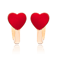 Детские золотые серьги с эмалью Сердечко 032936