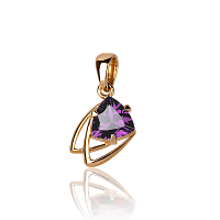 Кулон золотой Венесуэла с аметистом 033515