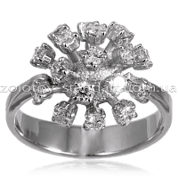Золотое кольцо Снежинка с бриллиантами R0751