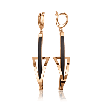 Серьги в красном золоте на английском замке с каучуком 027748