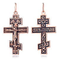 Православный крест с покрытием чернение 024630