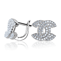 Серебряные серьги с фианитами 028286