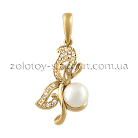 Золотой подвес с жемчугом 411923