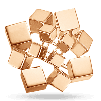 Золотая брошь Кубики 030097