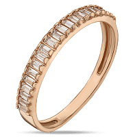 Кольцо золотое с дорожкой фианитов 034732