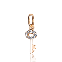 Золотой кулон Ключик с фианитом 024136