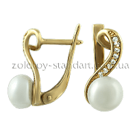 Золотые серьги с жемчугом 511711