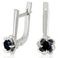 Золотые серьги с сапфиром 023381